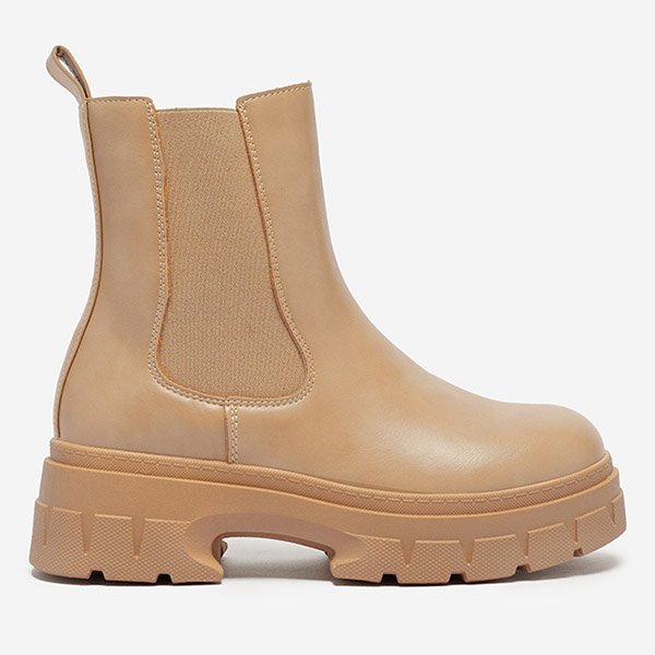 OUTLET Klasszikus szigetelt női bakancs teveszínben Ernista - Lábbeli