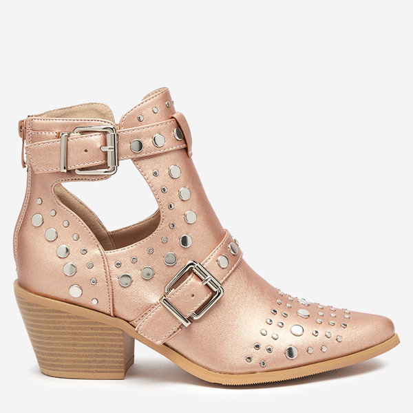 OUTLET Rózsaszín és arany csizma fúvókás oszlopon Farrcy - Lábbeli