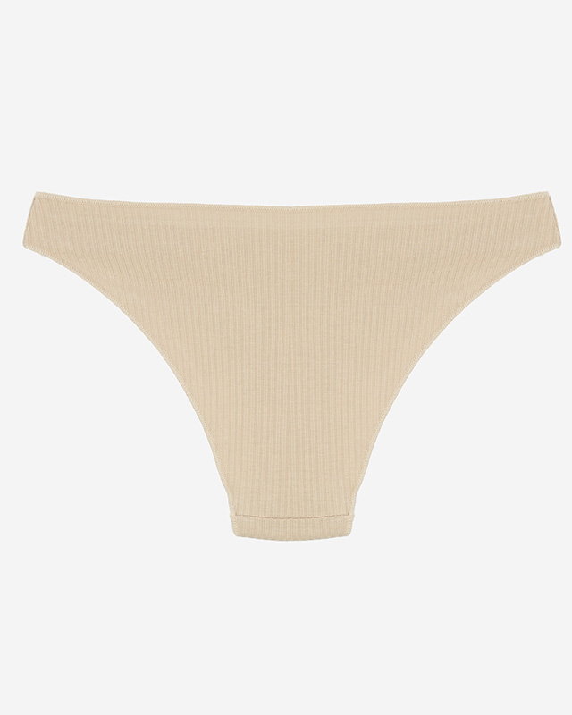 Bézs bordázott női bugyi Női alsónemű- Alsónemű