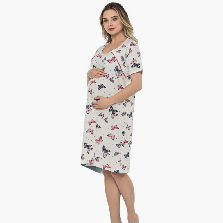 Fehér kismama póló színes pillangókkal - Ruházat