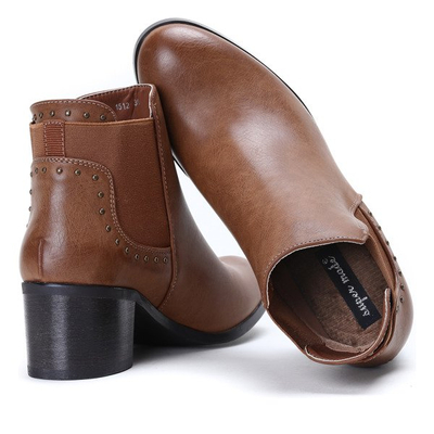 Brązowe botki z dżetami Sunset Lover - Obuwie