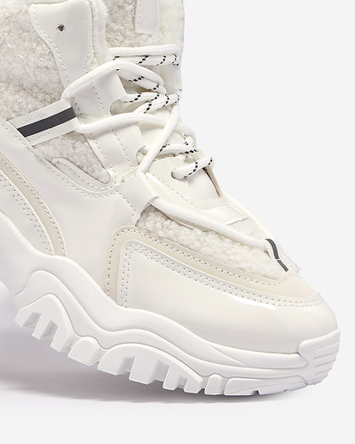 Fehér női sportcipő szőrmével Sagglo- Footwear