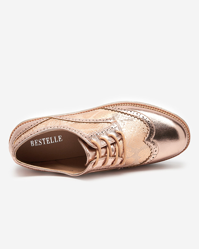 OUTLET Rózsaszín és arany női cipők kígyóbőr betétekkel Fin - Footwear