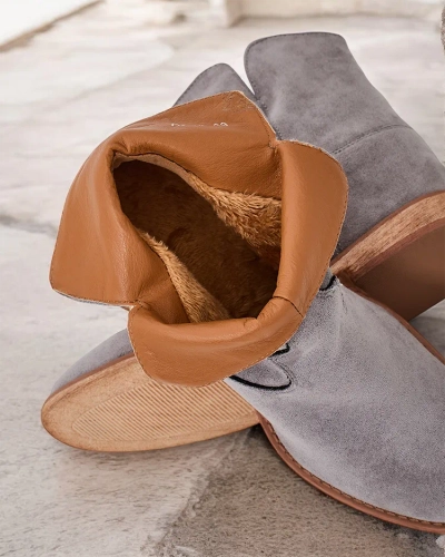 Royalfashion Kowboy-stílusú bokacsizma fedett cipelő talppal Kék kő