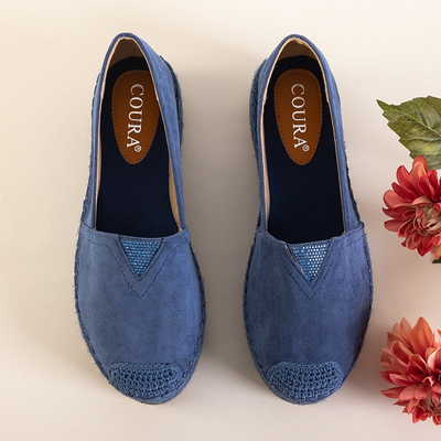 Asira kék női espadrille köbös cirkóniával - cipő