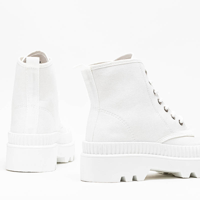 Női fehér bokacsizma Roulle - Cipők