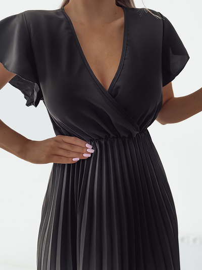 Royalfashion Női pliszírozott midi ruha