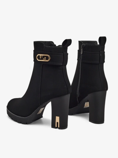 Tovia női öko velúr bokacsizma vastag sarokkal