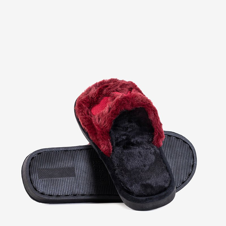 Női barna papucs szőrrel Wortan - Lábbeli