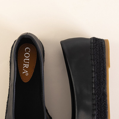 OUTLET Fekete női espadrilles Edmaria fúvókákkal - Lábbeli