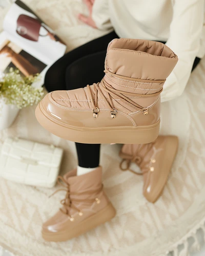 Royalfashion Női csúszós hócsizma barna színben Dabenda