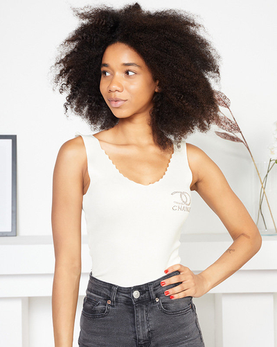 Női krémpántos elasztikus felső - Ruházat