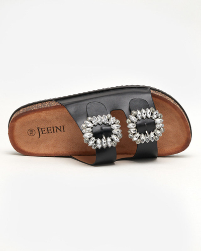 Fekete női papucs kapcsos Oterina - Lábbeli