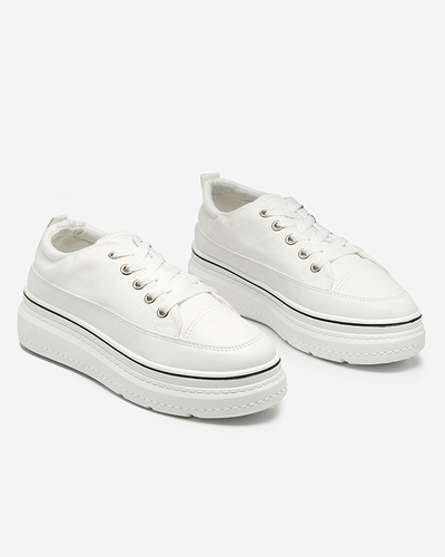 OUTLET Fehér női tornacipő vastag talppal Kedine - Lábbeli