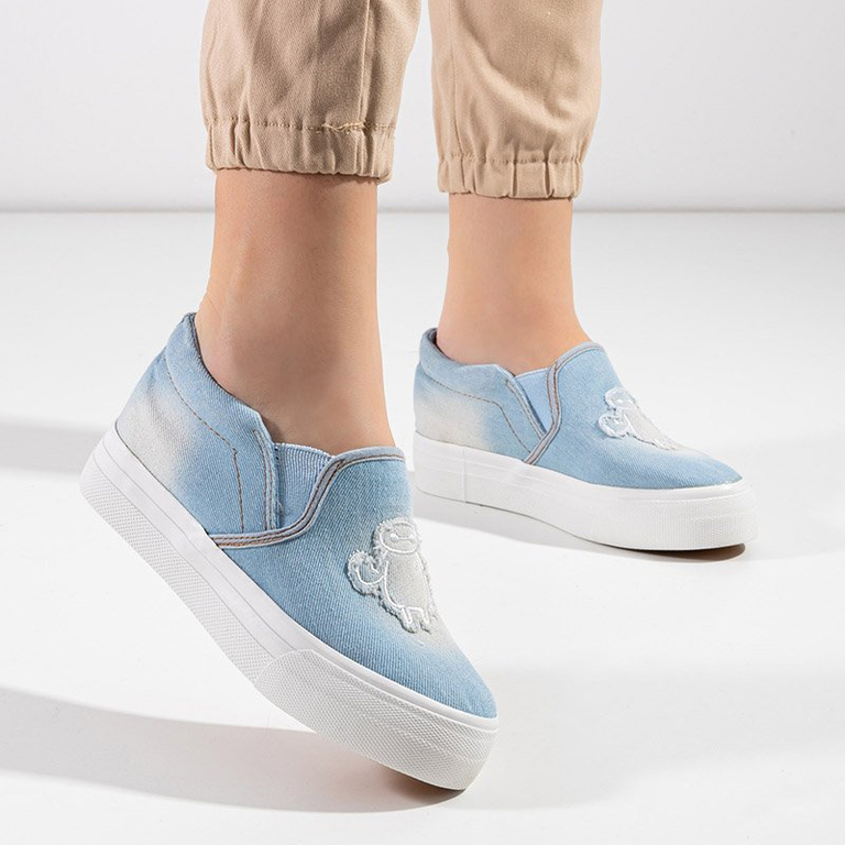 Kék női tornacipő a Boatik platformon - lábbeli