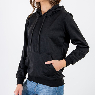 Női fekete kapucnis pulóver