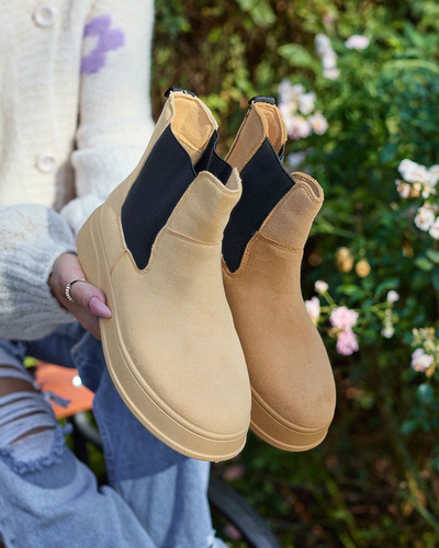 Royalfashion Női a'la hócsizma camel színben Uteris
