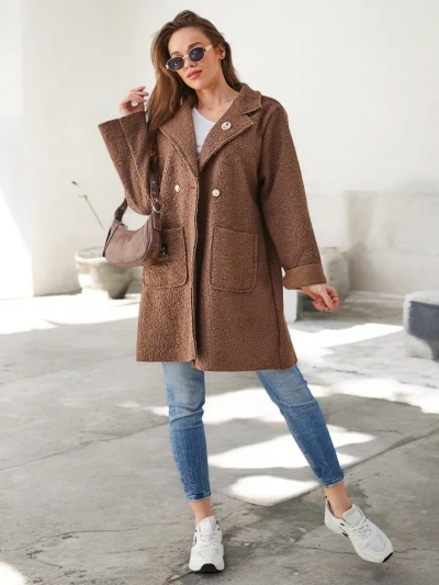 Royalfashion Női kabát, amely egy birkabőrre hasonlít