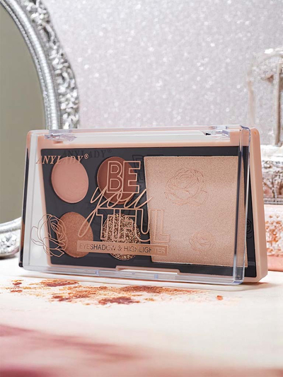 4 színű csillámos szemhéjpúder és highlighter paletta Ruby Glamour