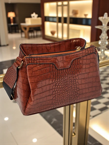 Lakkozott kis női kézitáska műbőrből, Midnight Fern