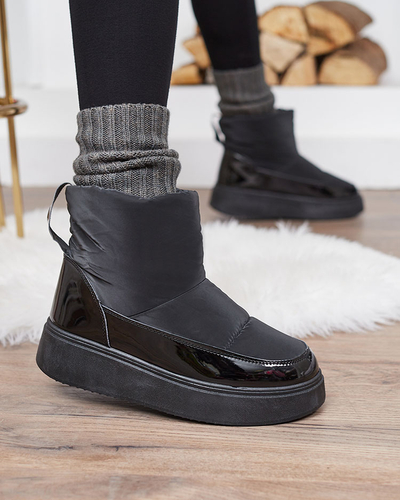 Royalfashion Black Maderta csúszós női hócsizma