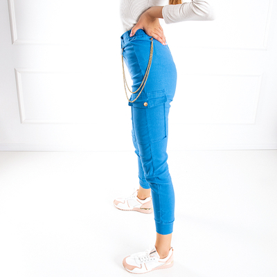 Kék női nadrág lánccal - Ruházat