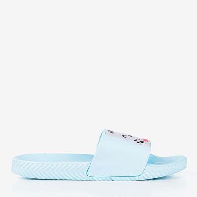 Niebieskie damskie klapki z kotem Cattus - Obuwie