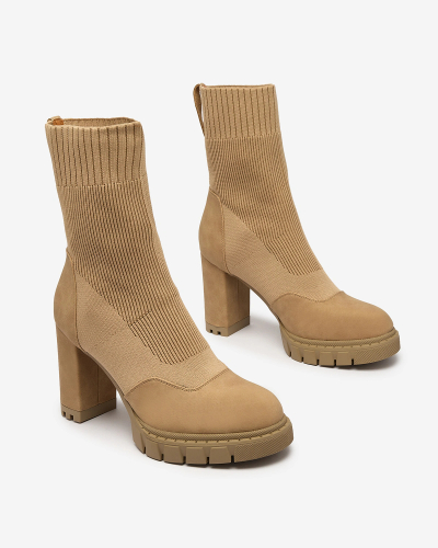 Royalfashion Női camel színű Flexi Booties