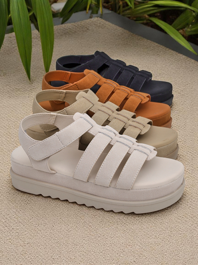 Heraclea Royalfashion női platform szandál öko bőrből, fekete