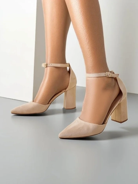 Royalfashion Női eco-suede magassarkú Caldeno