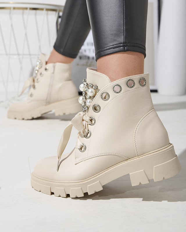 Bézs színű női bagger cirkó és gyöngy Reia -