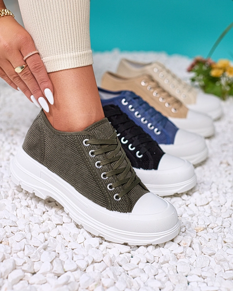 Royalfashion Green női platform tornacipő Spollero