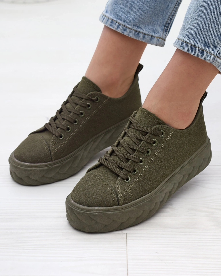 Sötétzöld női platform tornacipő Sedix - Lábbeli