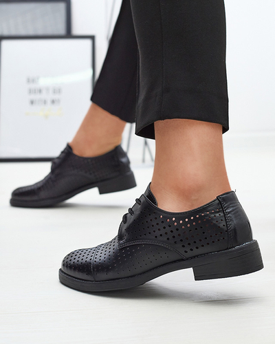 Áttetsző fekete női öko bőr félcipő Azedvo- Footwear