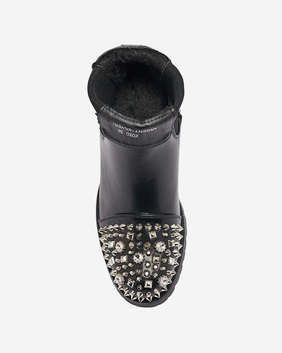 Női csizma szegecsekkel, fekete színben Amerapi- Footwear
