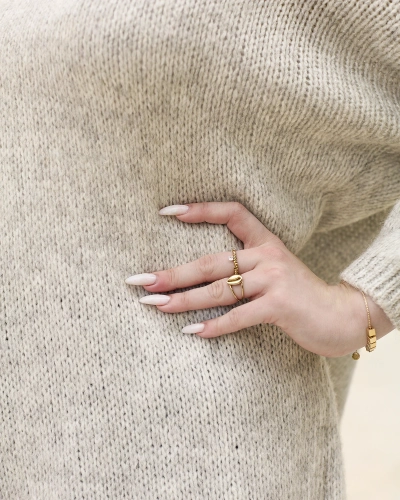 Royalfashion Szürke női hosszú oversize pulóver
