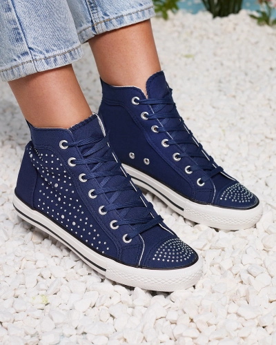 Tengerészkék magas szárú tornacipő cirkókkal Totulu- Footwear