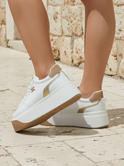 Arianna Bianco női platformos sneakerek öko bőrből, 5 cm