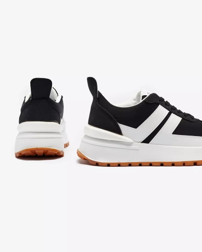 Öko-bőr női fekete sportcipő színes betétekkel Tifora- Footwear