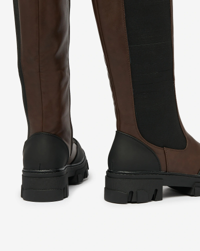 Royalfashion Sötétbarna női félárú csizma Blyss