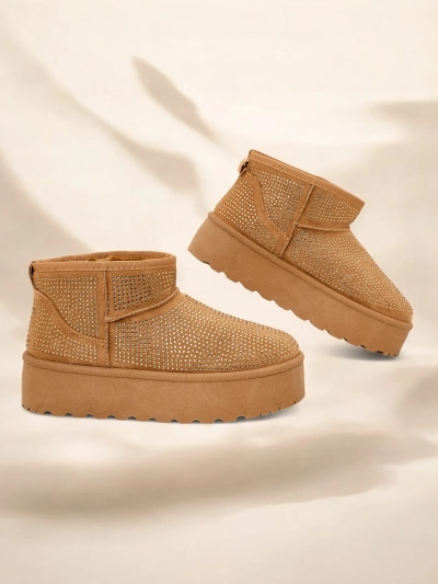Royalfashion Bézs női hó csizmák a'la UGGs Corob