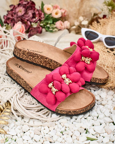 Royalfashion Női flip-flop arany mackókkal és virágokkal Isaralle