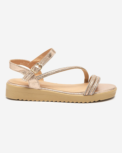 OUTLET Arany fényes női szandál Spirade cirkóniákkal - Ruházat