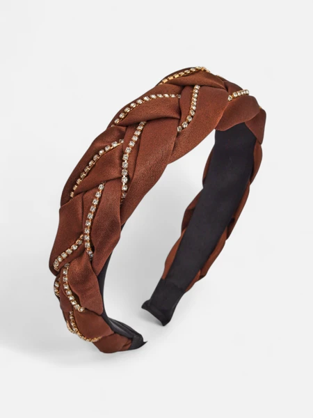 Royalfashion Hajpánt fonott copf díszített cirkóniákkal