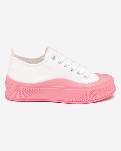 OUTLET Fehér és rózsaszín női tornacipő Nerikas - Lábbeli