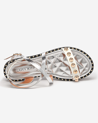 OUTLET White - ezüst színű női szandál fúvókákkal Hanim- Footwear