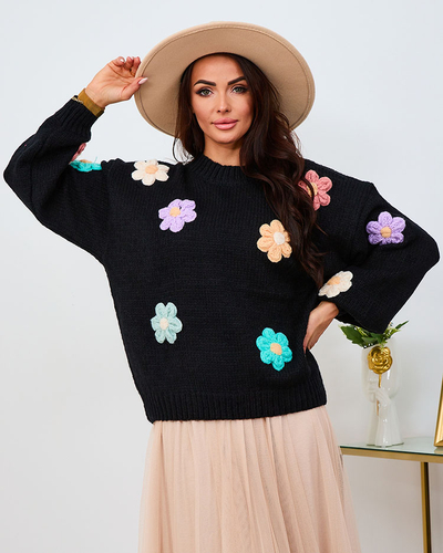 Royalfashion Pink Női virágos pulóver