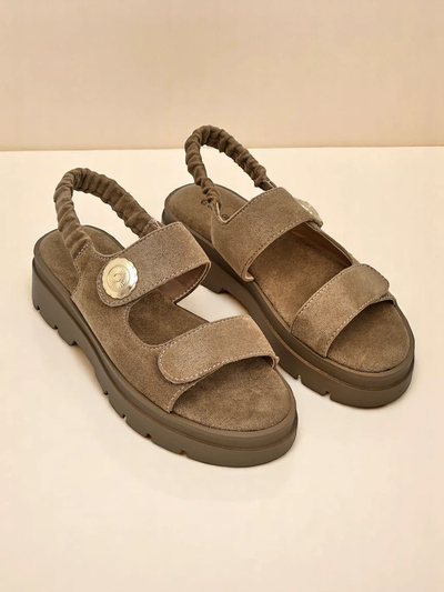 Royalfashion Callisto női barna ökológiai bőr platform szandál
