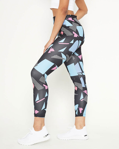 Kék mintás magas derekú leggings - Ruházat