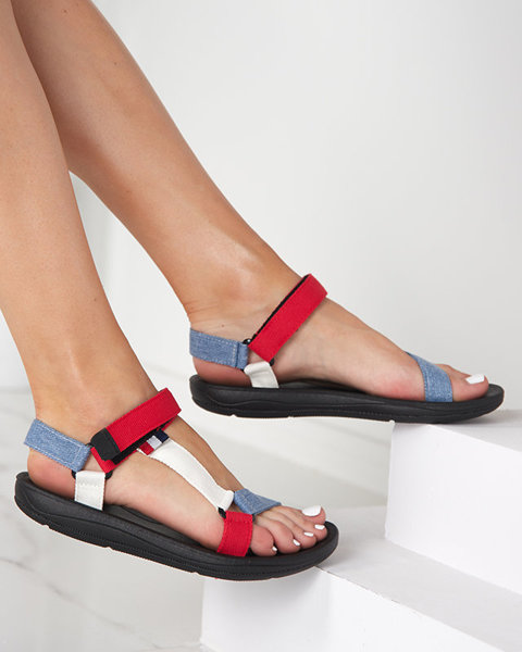 Női piros szövet szandál Ojo- Footwear